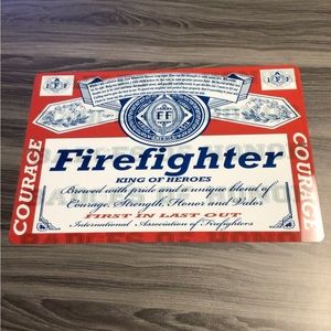 Budweiser Firefighter logo metal tin sign beer logo art